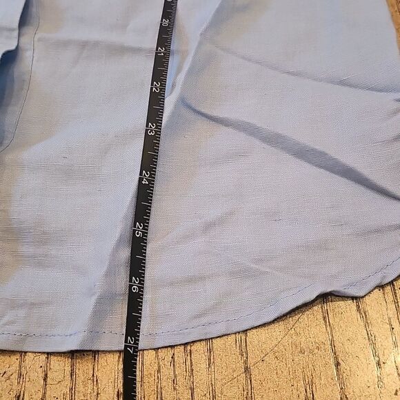 Max Studio Light Blue Linen-Blend Button Up Size XS - Picture 4 of 6